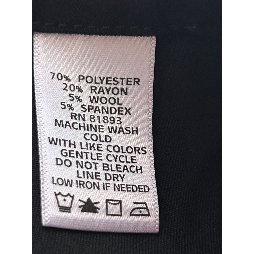 Dialogue Essentials Womens Black Straight Leg Dress Pants Size 16 Wool Mix - Picture 7 of 7